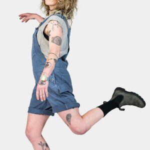 Dovetail Workwear Hemp Utility Shortalls in Dovetail Blue, size 10